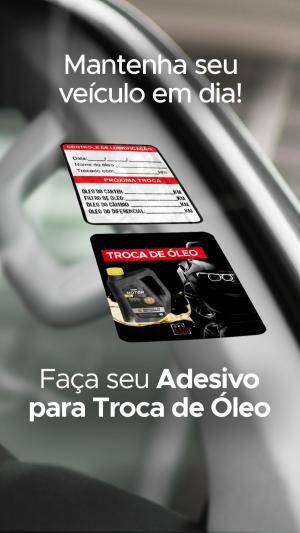 200 UNIDADE - ADESIVO TROCA DE ÓLEO ADESIVO ELETROSTÁTICO 5,00x4,50 cm IMPRESSÃO FRENTE E VERSO COLORIDO  CORTE RETO 